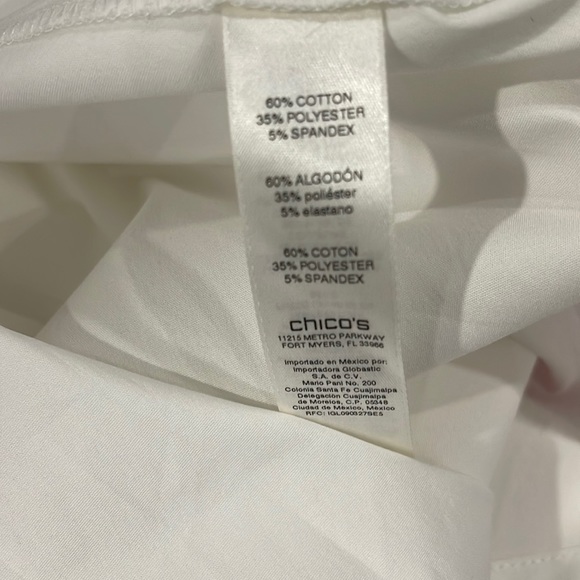 NWTChicos white shirt w peek a boo back hi low sz 0/Small - Picture 5 of 5